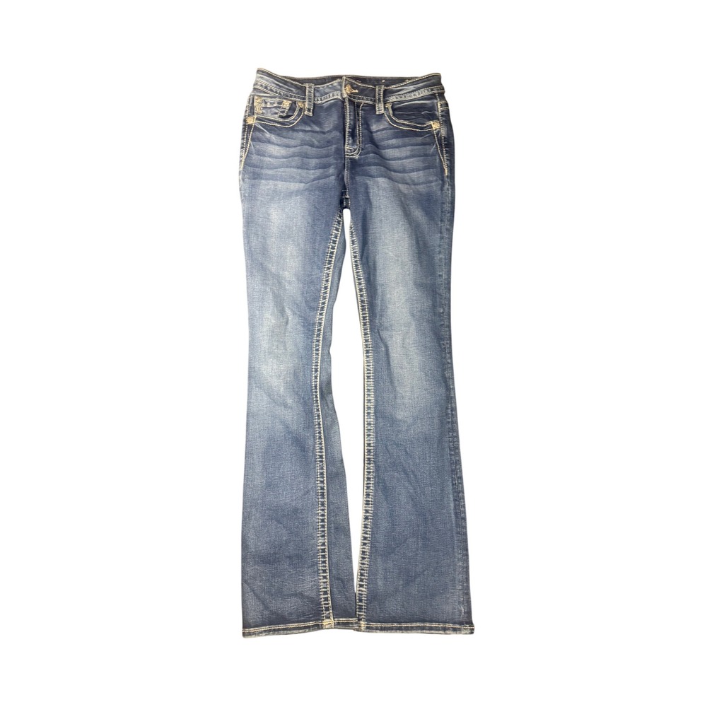 Miss Me Chloe Boot Cut Jeans Medium Wash Embroidered Y2K Denim Size 30 M3613B